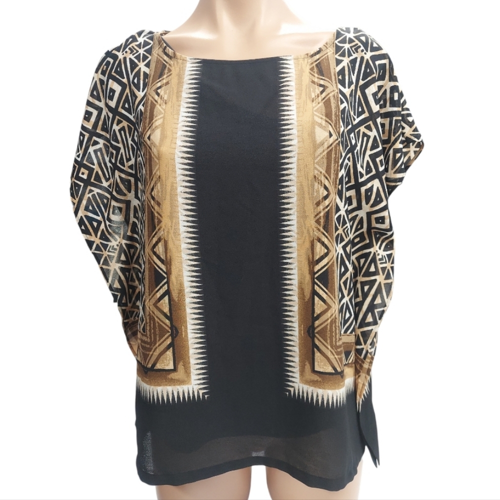 Ruby Rd Abstract Batwing Southwest Style Blouse & Tank